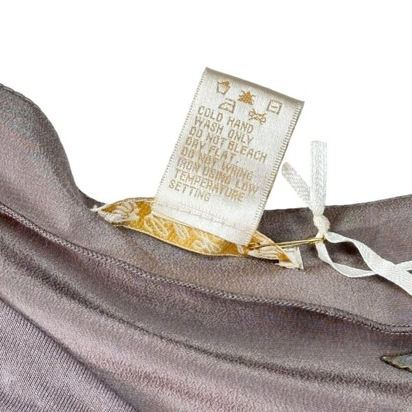 NWT Gold Hawk Tunic Top Sz.M Beige Asymmetrical Silk Bamboo Quiet Luxury Staple - Picture 12 of 14